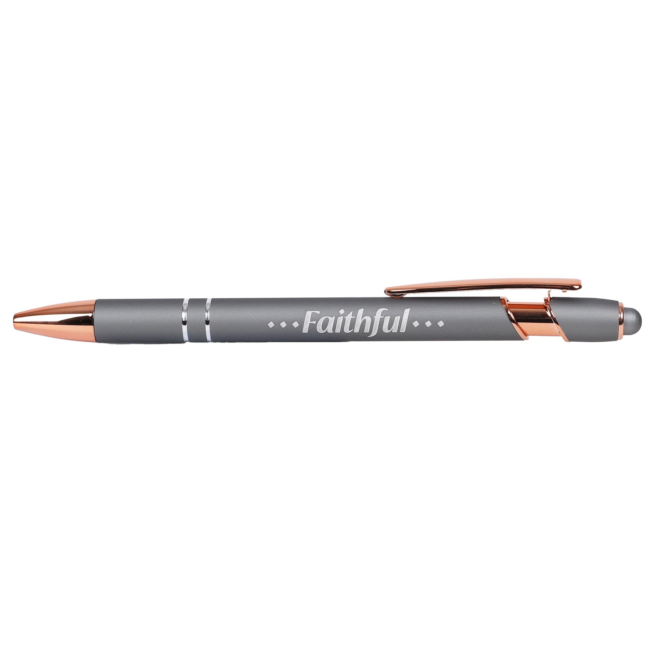 Gift Pen - Faithful - Grey - Soft Touch