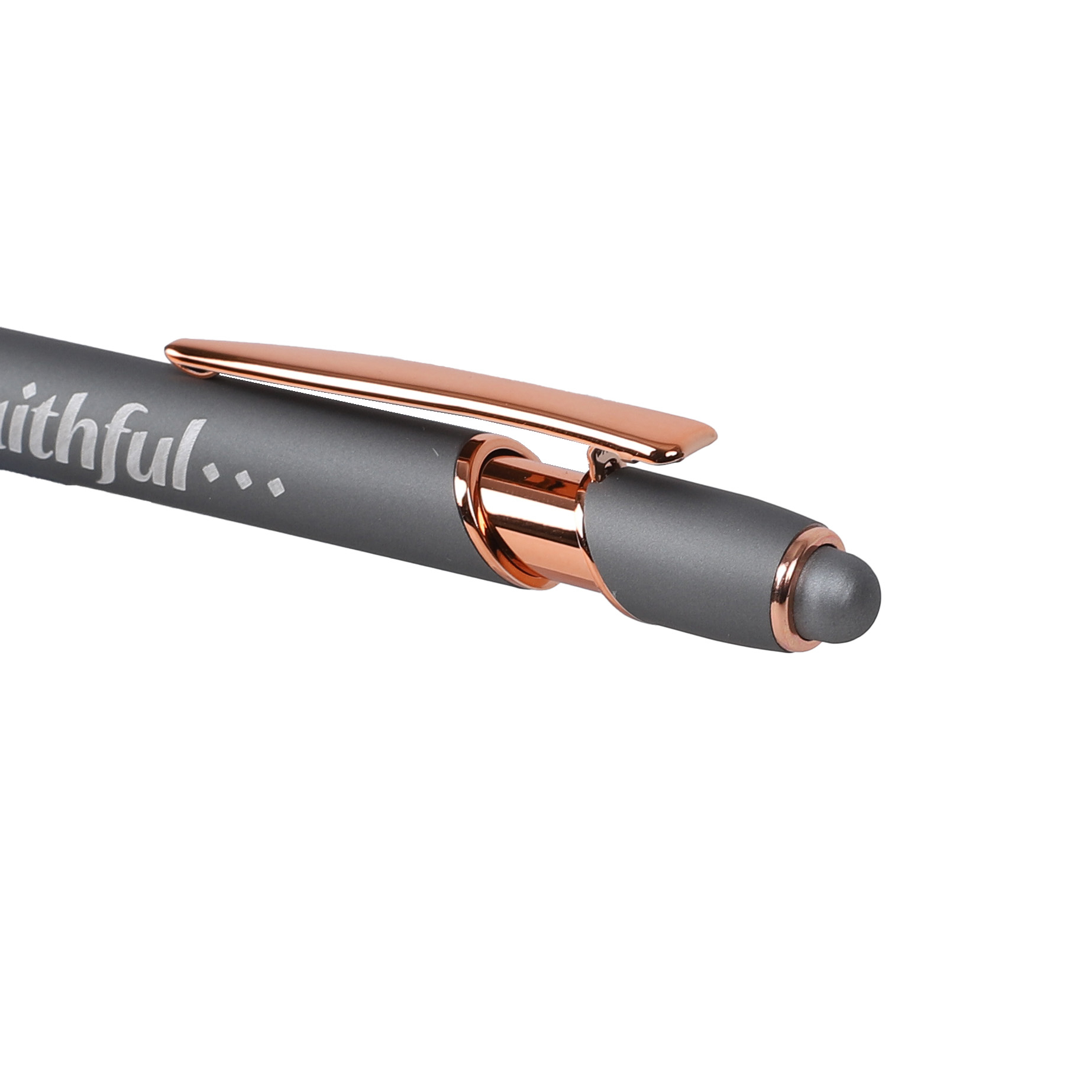 Gift Pen - Faithful - Grey - Soft Touch - Image 2