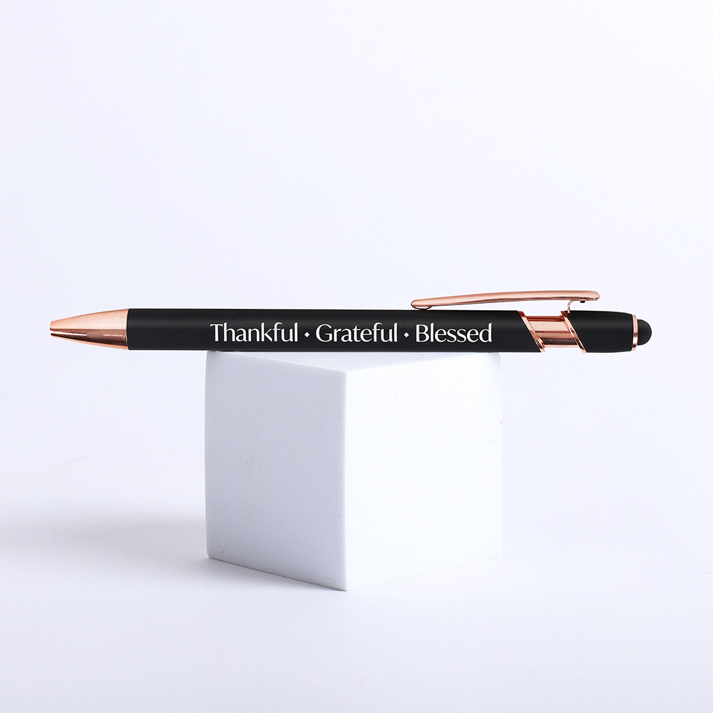 Gift Pen - Engraved Thankful - Black | Swanson Christian Products
