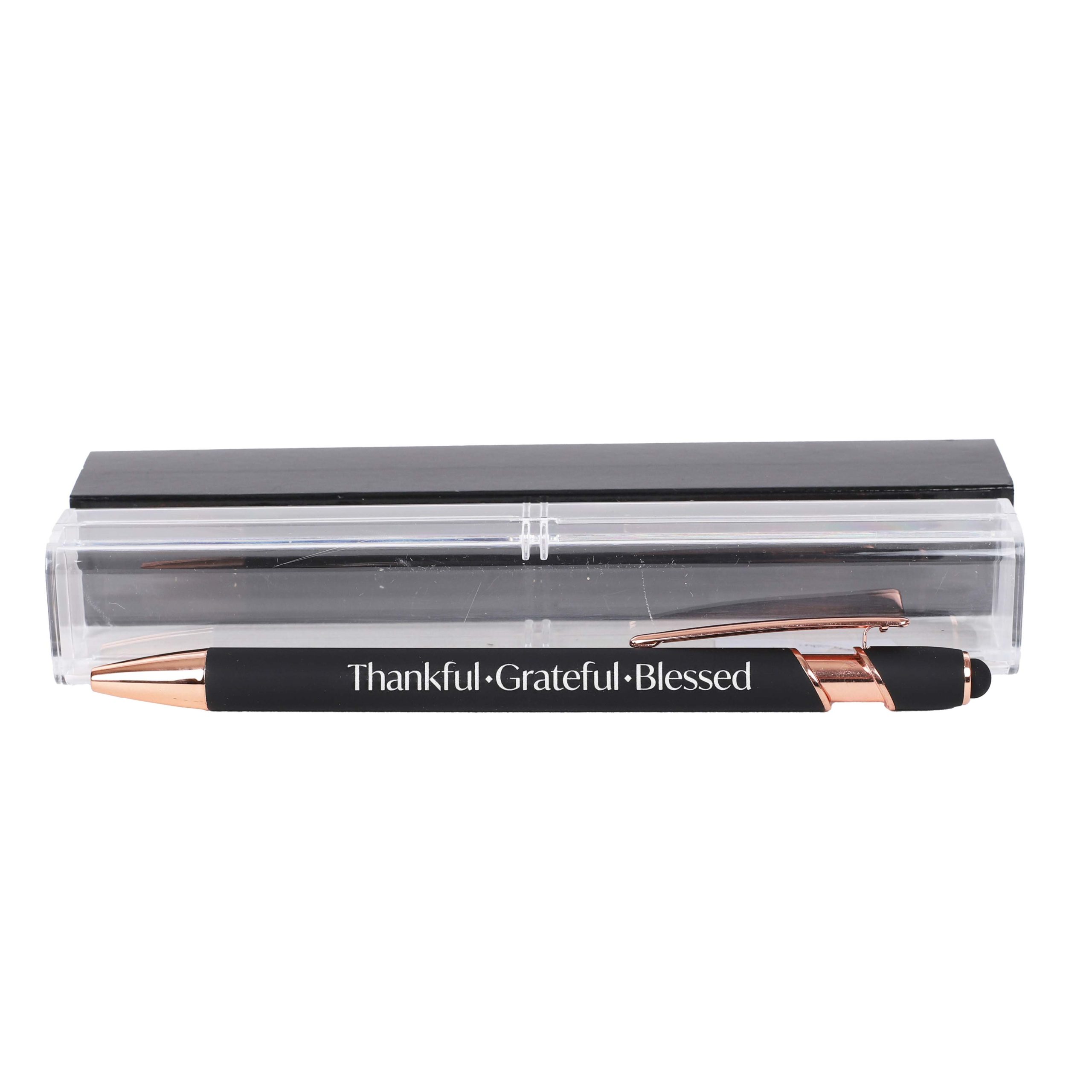 Gift Pen - Engraved Thankful - Black - Stylus Tip - Image 4