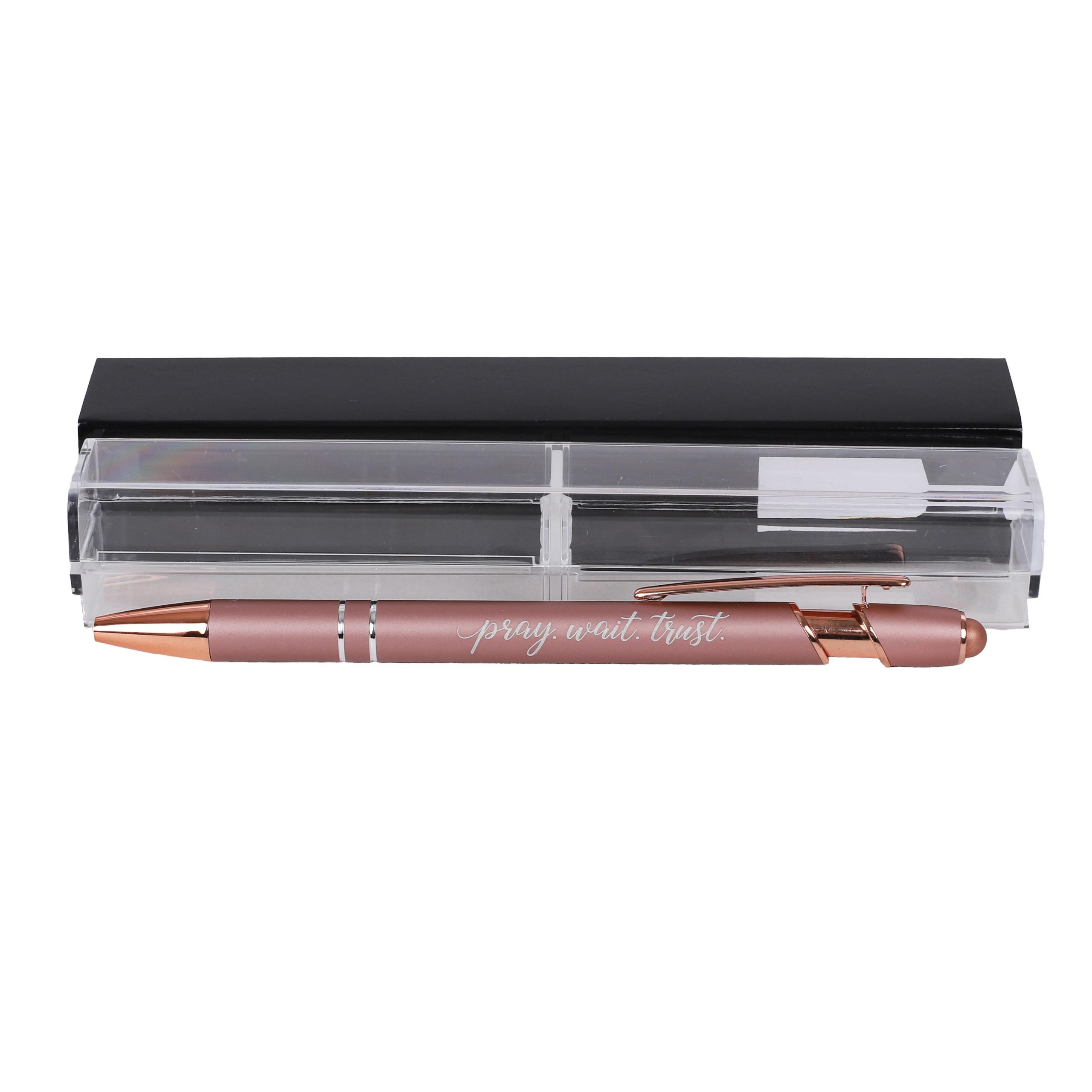 Gift Pen - Pray Wait Trust - Rose Gold - Stylus Tip - Image 4