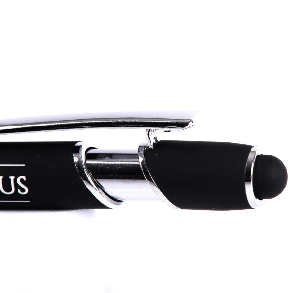 Gift pen- Strong & Courageous- Black- Stylus tip- Swanson Christian Products