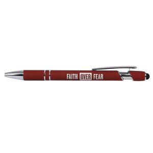 Gift Pen – Faith Over Fear – Dark Red – Stylus Tip