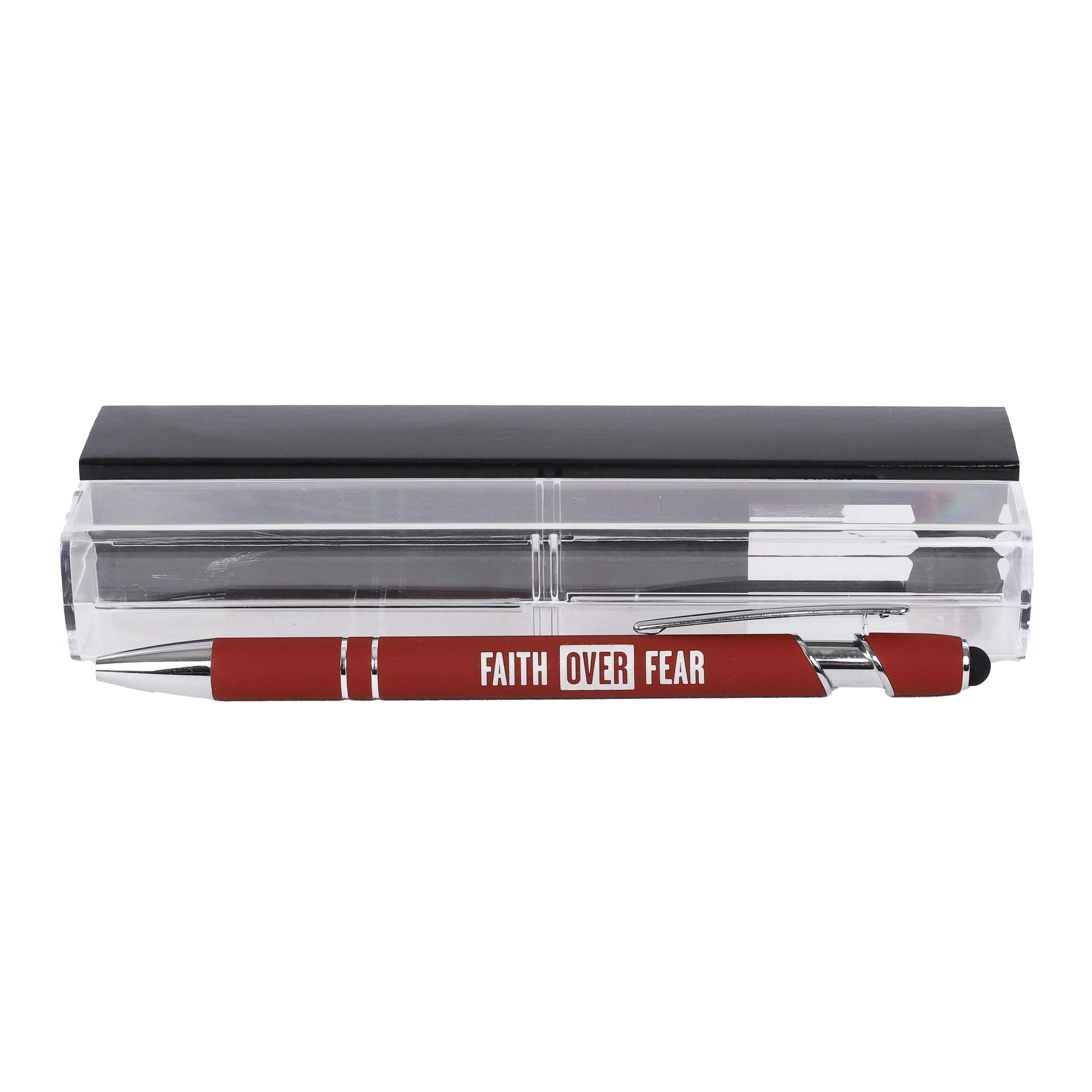 Gift Pen - Faith Over Fear - Dark Red - Stylus Tip - Image 4