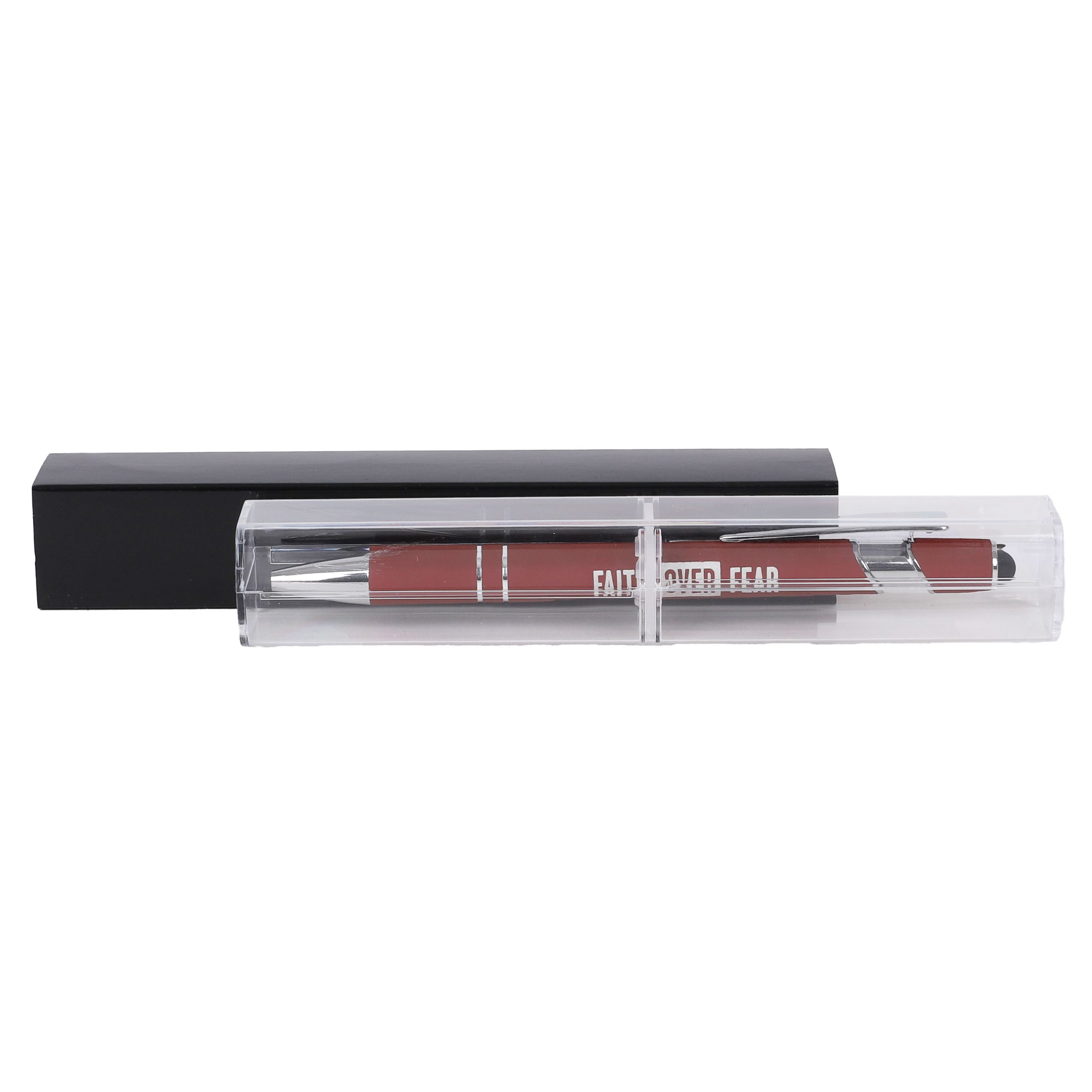 Gift Pen - Faith Over Fear - Dark Red - Stylus Tip - Image 5