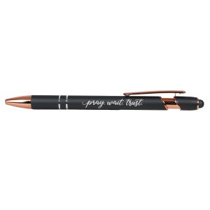Gift Pen – Pray Wait Trust – Gun Metal – Stylus Tip