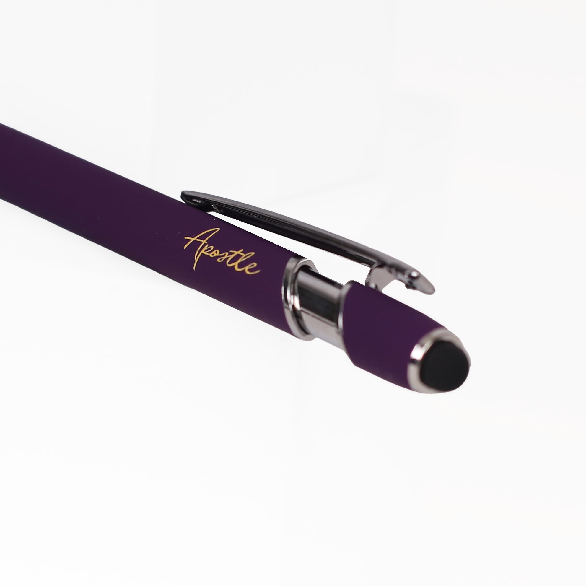 Apostle Pen - Purple Soft Touch Ballpoint and Stylus - Image 4