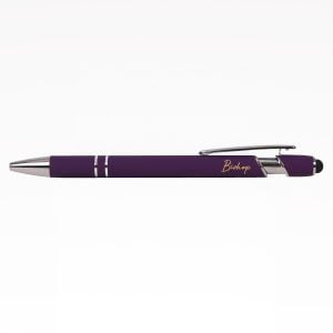 Bishop Pen – Purple Soft Touch Ballpoint and Stylus