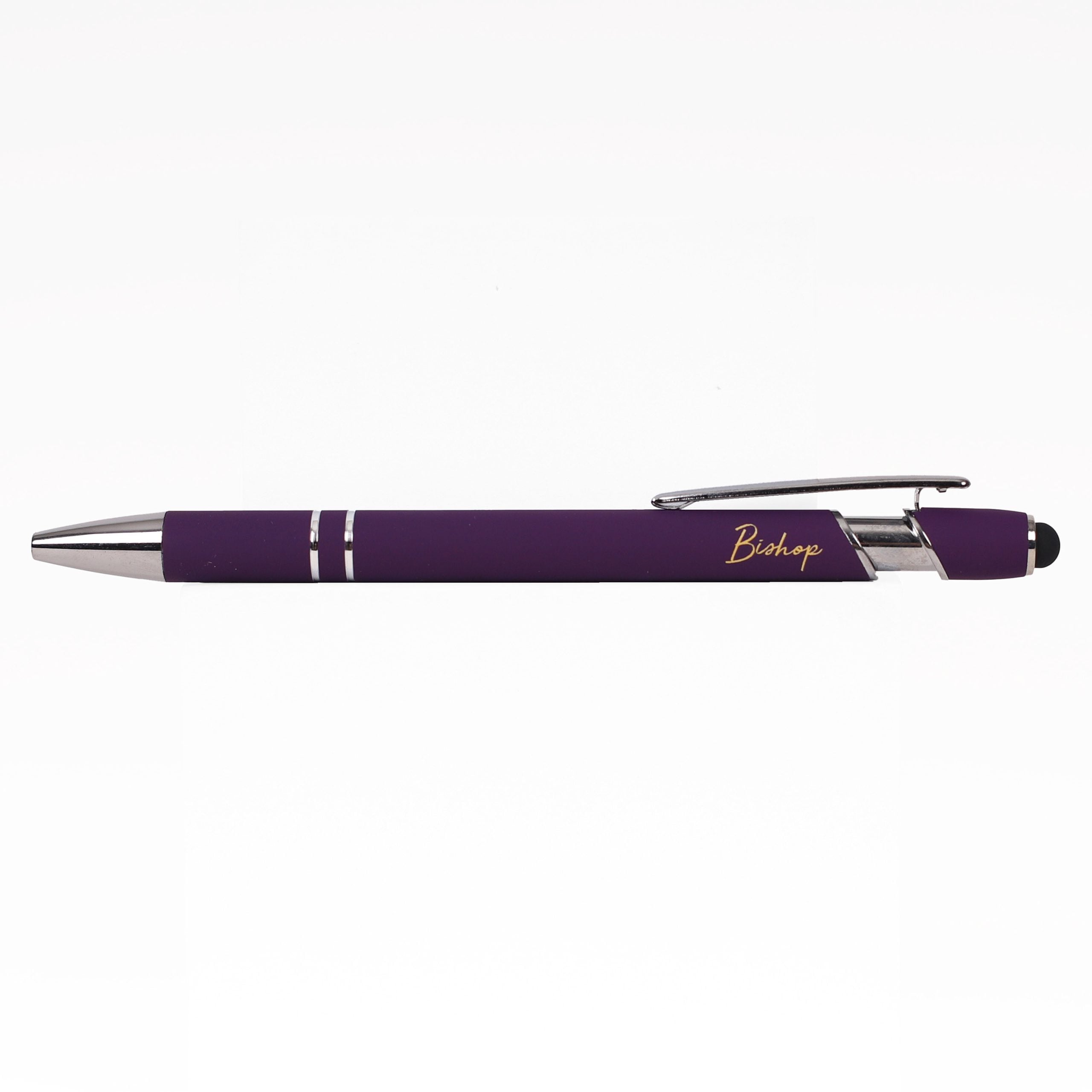 Bishop Pen - Purple Soft Touch Ballpoint and Stylus