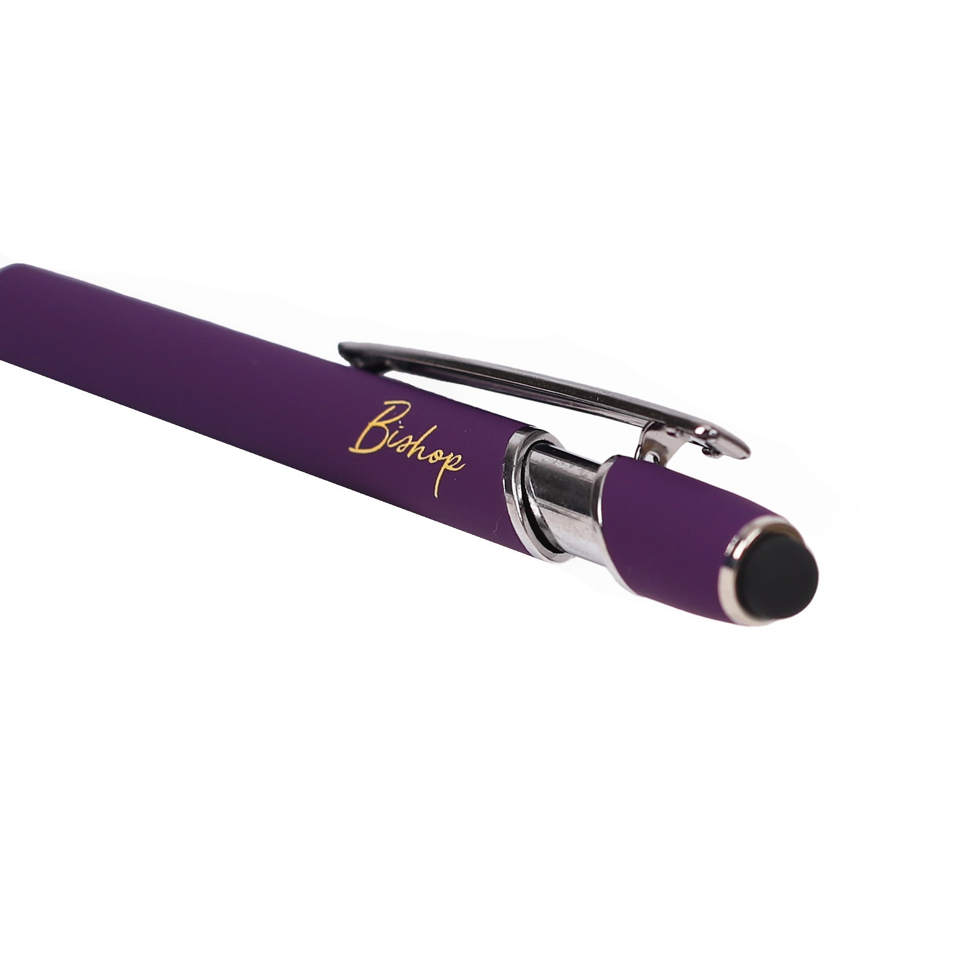 Bishop Pen - Purple Soft Touch Ballpoint and Stylus - Image 4