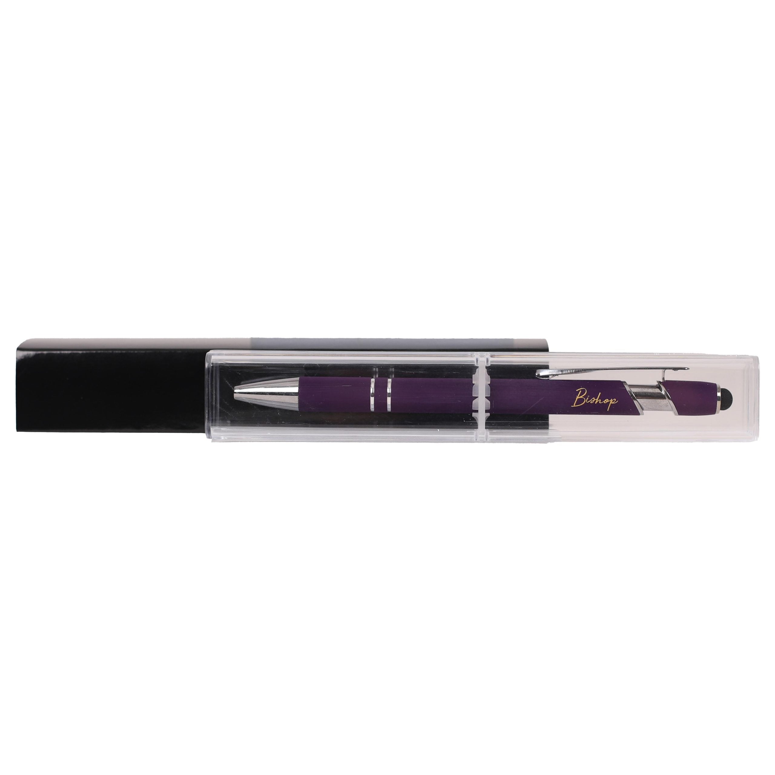 Bishop Pen - Purple Soft Touch Ballpoint and Stylus - Image 5
