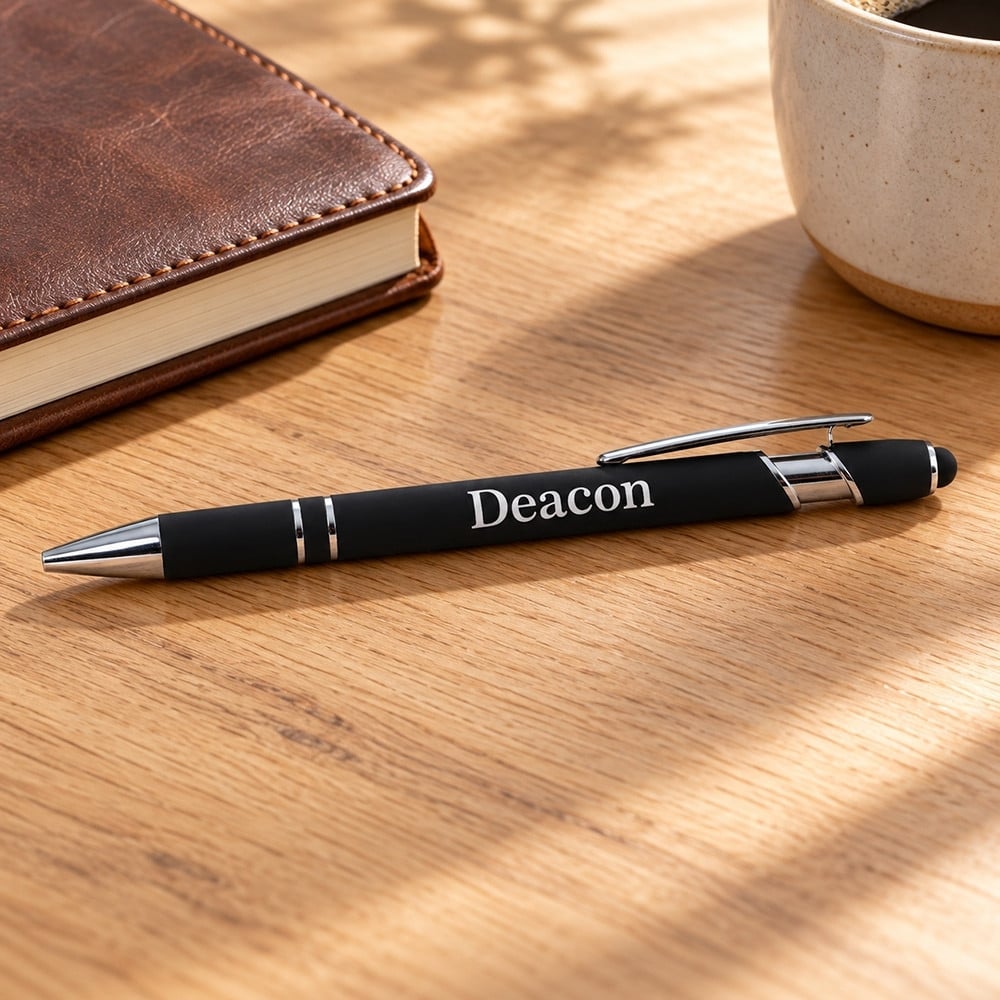 Deacon Pen - Black Soft Touch Ballpoint and Stylus - Image 2