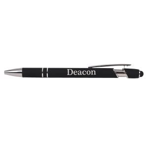 Deacon Pen – Black Soft Touch Ballpoint and Stylus