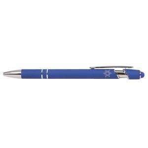 Star of David Pen – Royal Blue Soft Touch Ballpoint and Stylus
