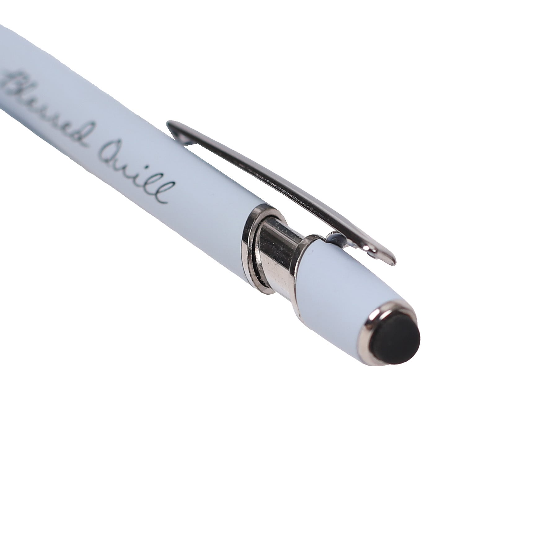 Blessed Quill Pen - Luke 1:45 Baby Blue Soft Touch with Stylus - Image 5
