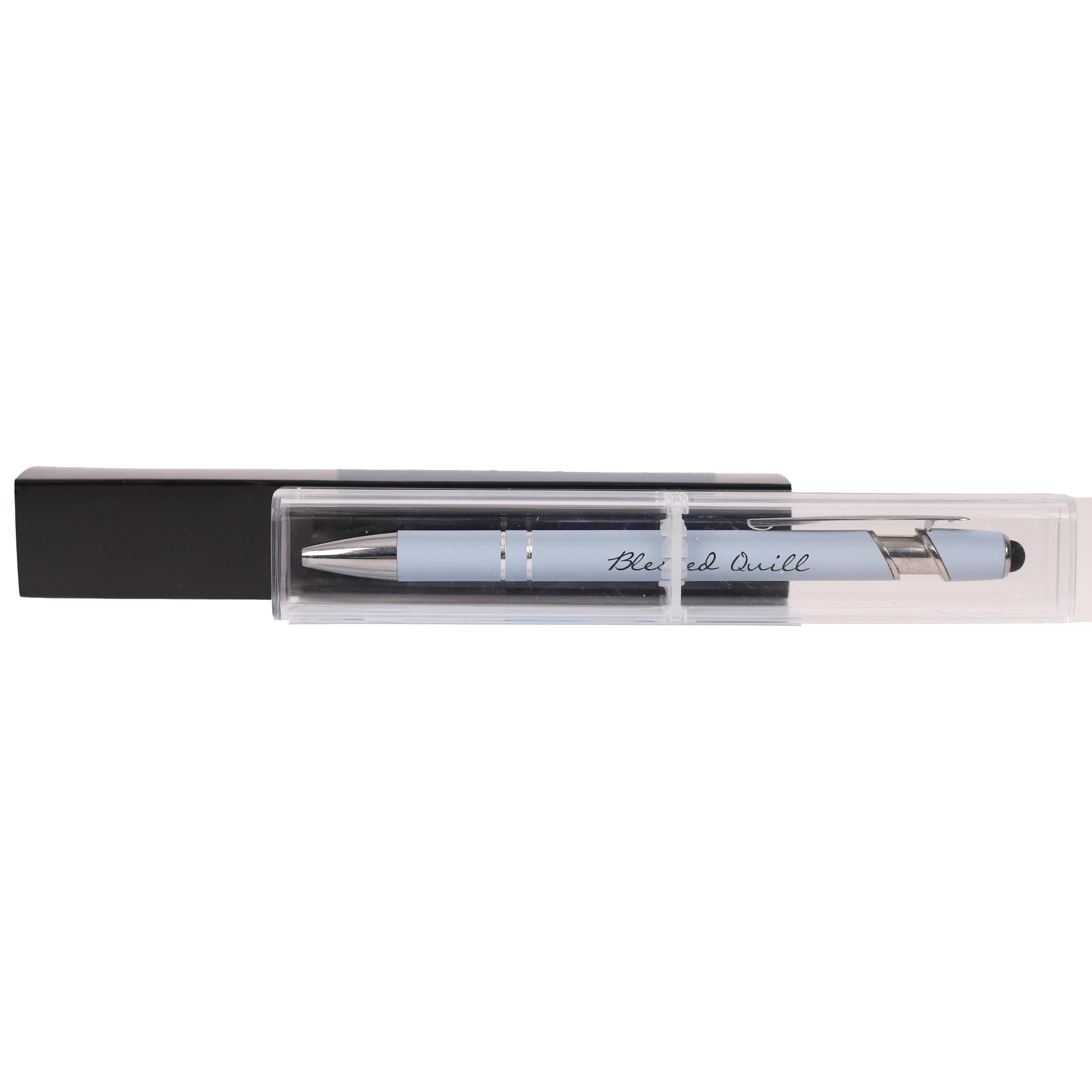 Blessed Quill Pen - Luke 1:45 Baby Blue Soft Touch with Stylus - Image 6