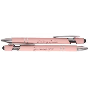 Healing Hands Pen – Jeremiah 17:14 Blush Soft Touch with Stylus
