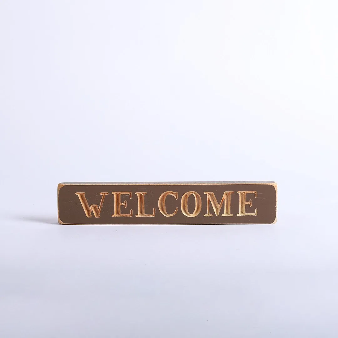 Sign Engraved Wood Welcome Brown- Swanson Christian Products - Front