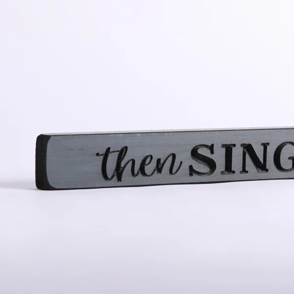 Sign Engraved Wood Then Sings My Soul Grays Harbor- Swanson Christian Products - Side Angle Closeup