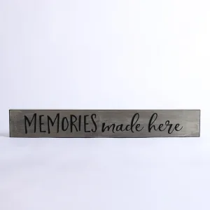 Sign Engraved Wood – Memories Made Here – Sage – 3.5X24
