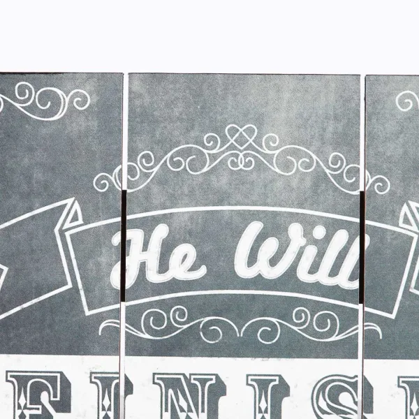 Wall Decor Wood Slat Chalk Print He Will Finish- Swanson Christian Products