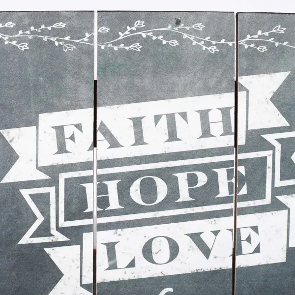 Wall Decor Wood Slat Chalk Print Faith Hope Love- Swanson Christian Products
