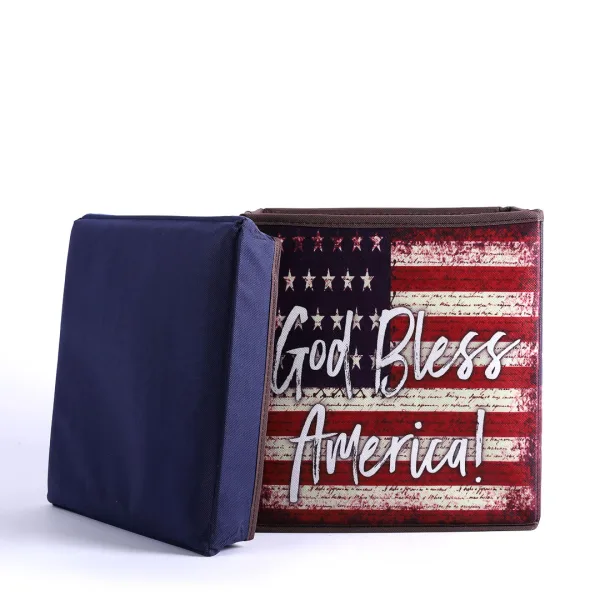 Collapsible Storage Box God Bless America- Swanson Christian Products