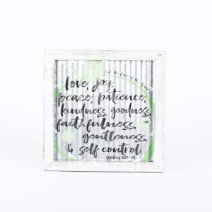 Wall Decor Corrugated Tin Fruit Of The Spirit  14X14X.5