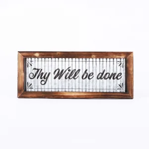 Wall Decor Corrugated Tin Thy Will Be Done 20x8x.5
