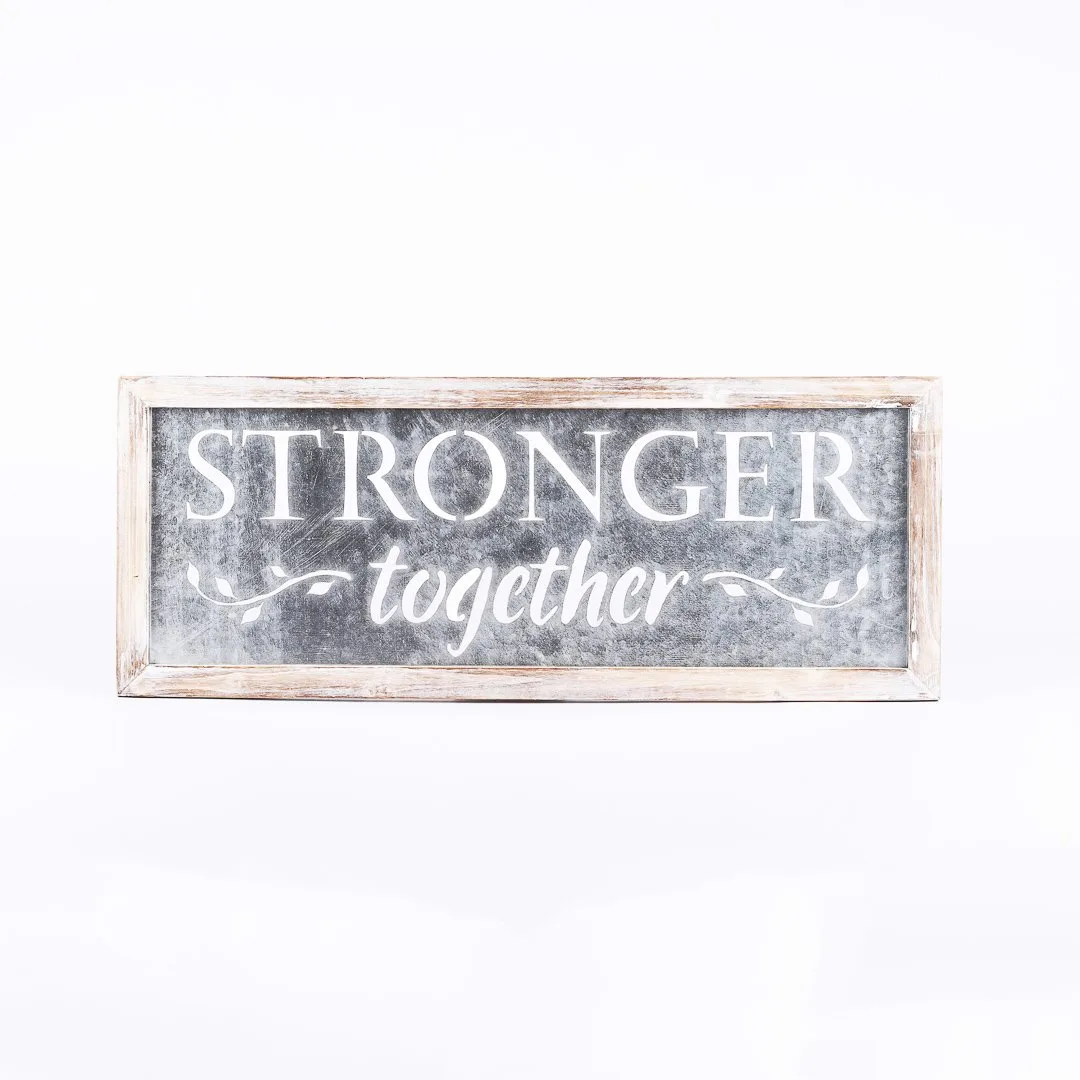 Wall Decor Tin - Stronger Together - 30x11.75x.5 | Swanson Christian Products