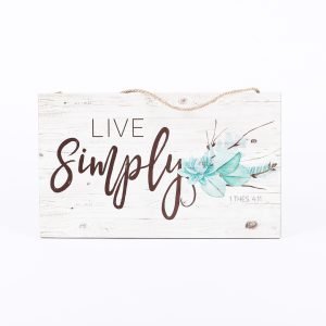 Hanging Wooden Wall Sign – Live Simply