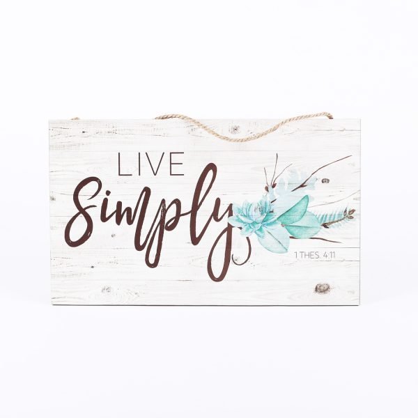 Hanging Wooden Wall Sign - Live Simply | Swanson Chrisian Products