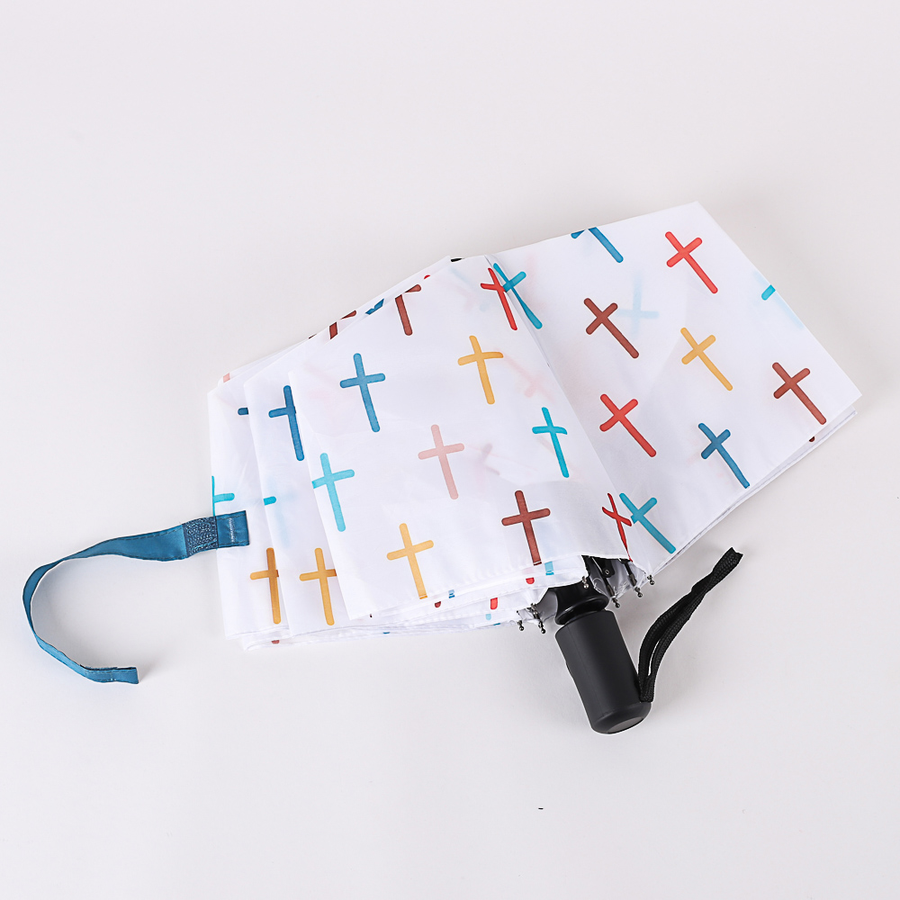 Compact Umbrella - Colorful Crosses