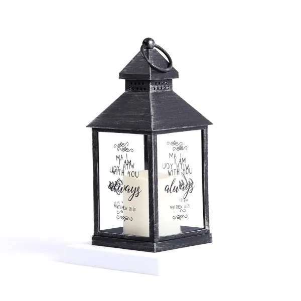 Lantern Led Candle- Black- With you Always- Swanson Christian Products