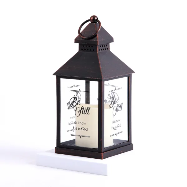 Lantern Led Candle- Black- Be Still- Swanson Christian Products