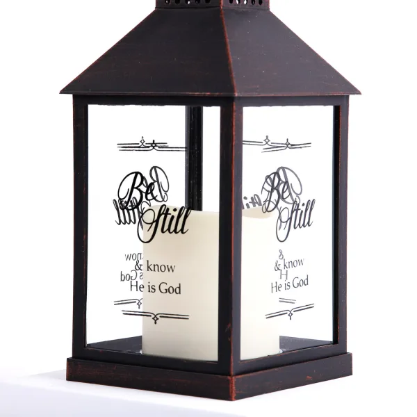 Lantern Led Candle- Black- Be Still- Swanson Christian Products