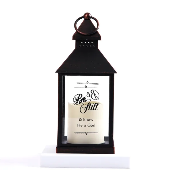 Lantern Led Candle- Black- Be Still- Swanson Christian Products