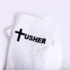 White Usher Glove Usher And Cross in Black- Swanson Christian Products