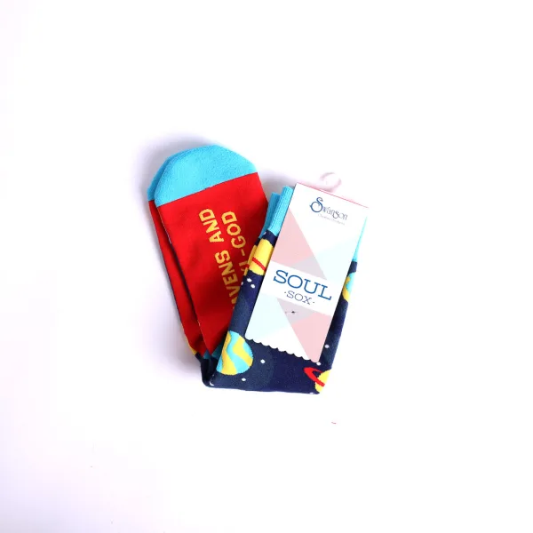 Blue Socks "I Love You To The Heavens & Back- God- Swanson Christian Products