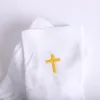 WHITE GLOVE W/ANTIQUE GOLD CROSS M