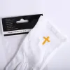 WHITE GLOVE W/ANTIQUE GOLD CROSS M