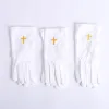 WHITE GLOVE W/ANTIQUE GOLD CROSS M