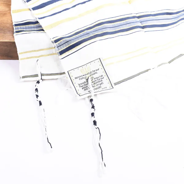 Prayer Shawl Gold And Navy Traditional Messianic w/ Tallit- Swanson Christian Products