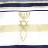 Prayer Shawl Gold And Navy Traditional Messianic w/ Tallit- Swanson Christian Products