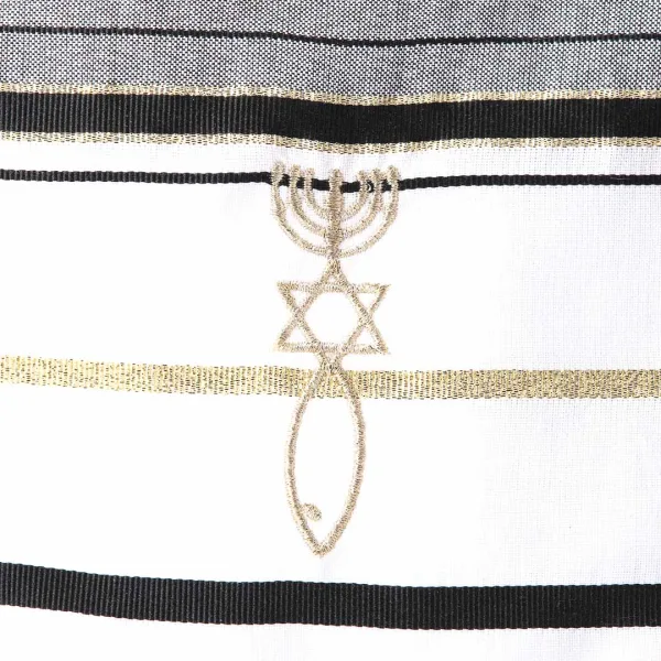 Prayer Shawl – Gold and Black – Traditional Messianic with Tallit – 72″ X 22″ | Swanson Christian Products