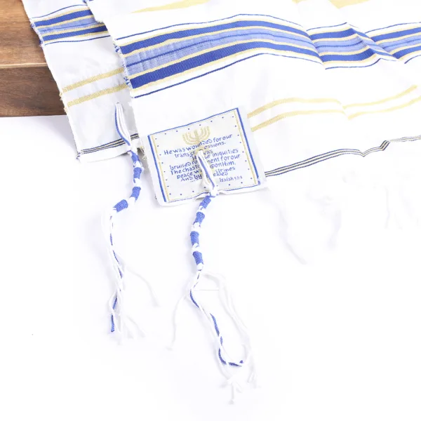 Prayer Shawl – Gold and Royal Blue – Traditional Messianic with Tallit – 72″ X 22″ | Swanson Christian Products
