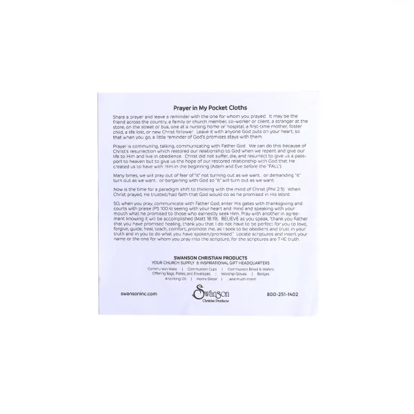 Prayer Cloth Dove Malachi 4:2- Swanson Christian Products