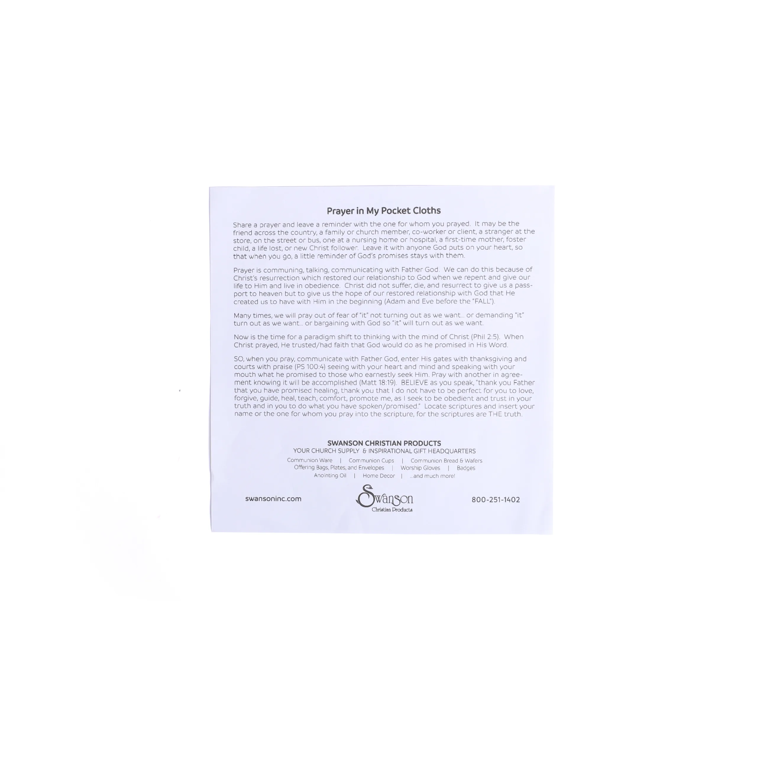 Prayers In Pocket- Be Strong & Courageous- Swanson Christian Products