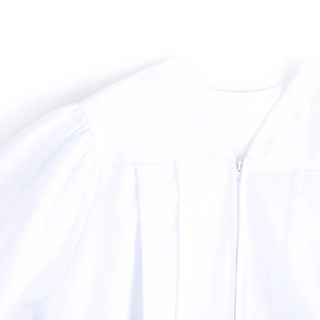 Baptismal Gown - Box Pleats - M White - Poly Cotton | Swanson Christian Products