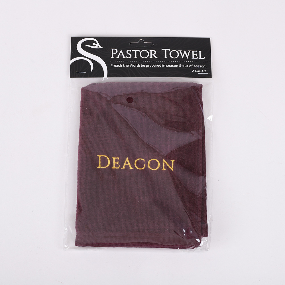 Pastor Towel - Deacon - Burgundy - Cotton - Image 5